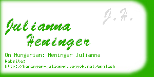 julianna heninger business card